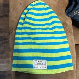 Nike Vibrant Blue and Yellow Striped Beanie